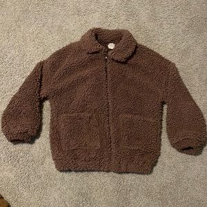 Everly teddy jacket, size small.